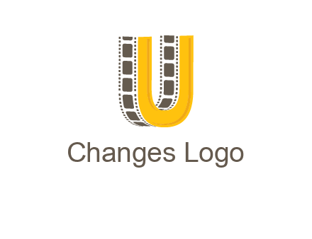 letter U incorporated with film reel logo