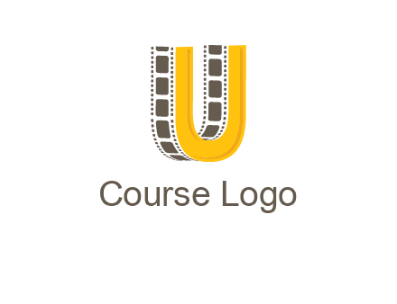 letter U incorporated with film reel logo