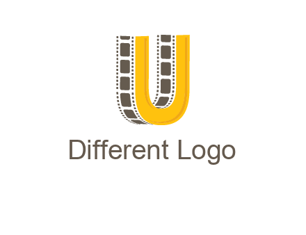 letter U incorporated with film reel logo