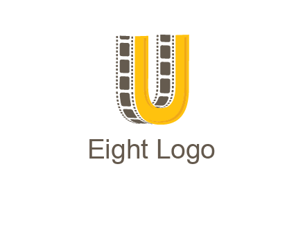letter U incorporated with film reel logo