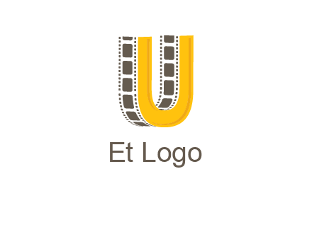 letter U incorporated with film reel logo