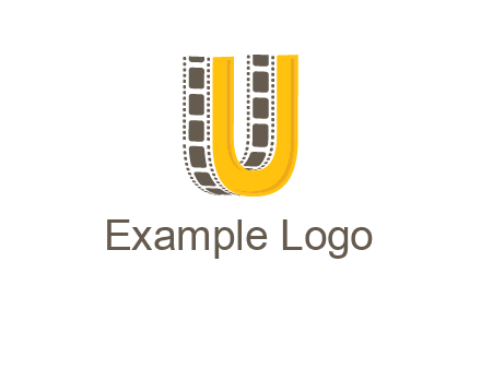 letter U incorporated with film reel logo