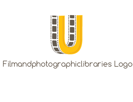 letter U incorporated with film reel logo