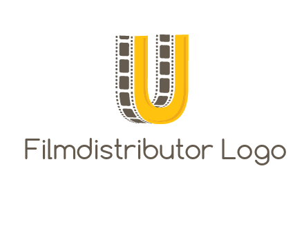 letter U incorporated with film reel logo