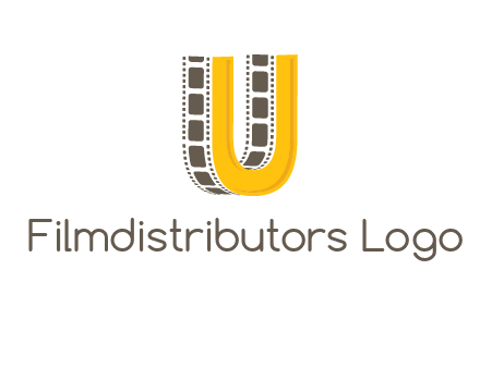 letter U incorporated with film reel logo