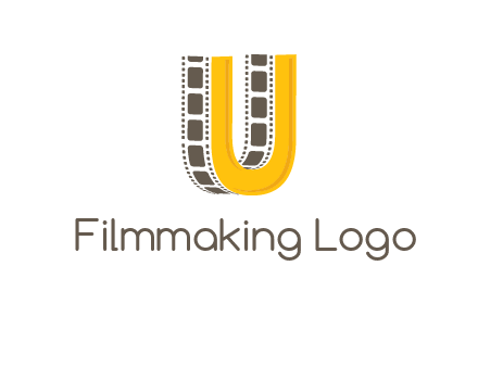 letter U incorporated with film reel logo