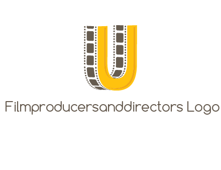 letter U incorporated with film reel logo