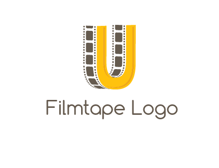 letter U incorporated with film reel logo