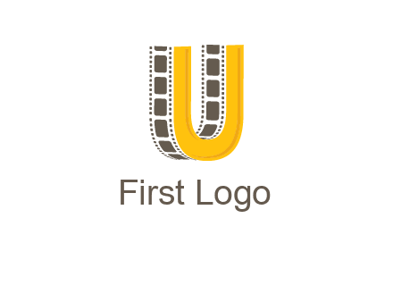 letter U incorporated with film reel logo