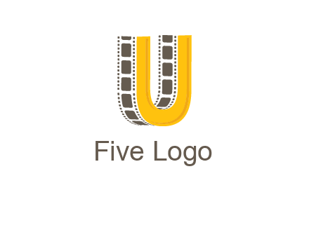 letter U incorporated with film reel logo