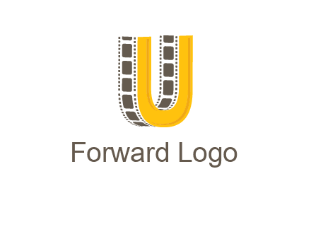 letter U incorporated with film reel logo