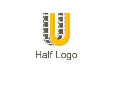 letter U incorporated with film reel logo