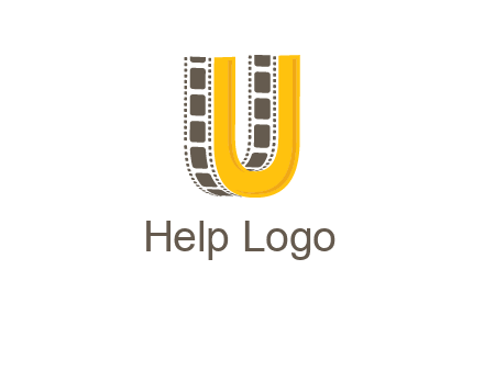 letter U incorporated with film reel logo