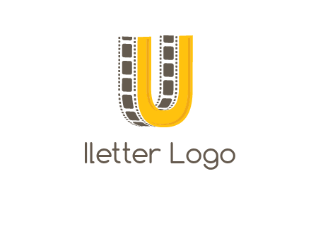 letter U incorporated with film reel logo