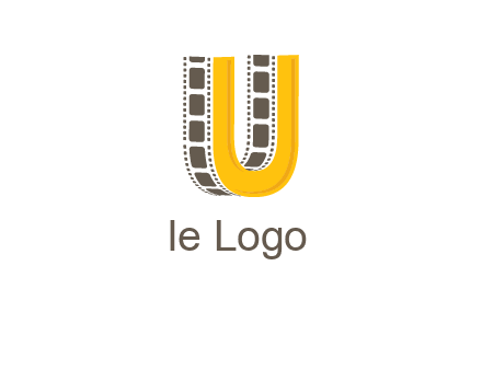 letter U incorporated with film reel logo