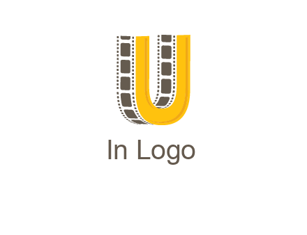 letter U incorporated with film reel logo