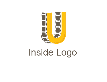 letter U incorporated with film reel logo