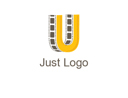 letter U incorporated with film reel logo