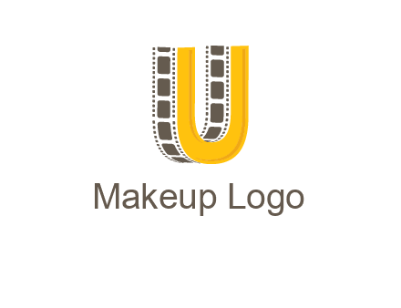 letter U incorporated with film reel logo