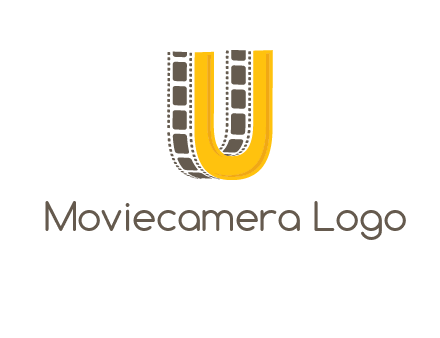 letter U incorporated with film reel logo