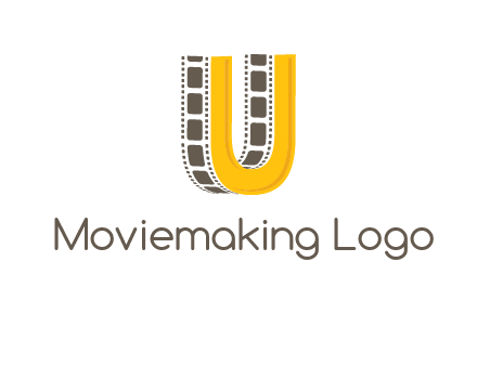 letter U incorporated with film reel logo