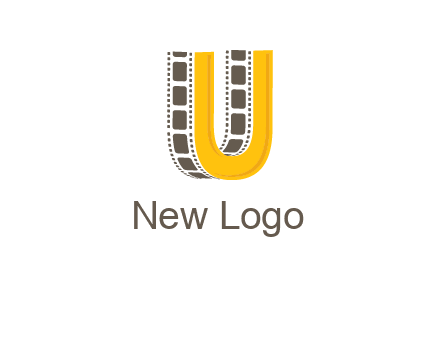 letter U incorporated with film reel logo