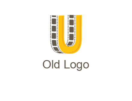 letter U incorporated with film reel logo