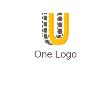 letter U incorporated with film reel logo