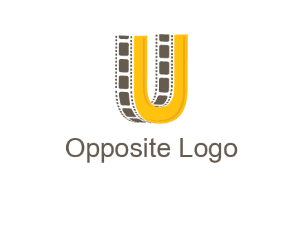 letter U incorporated with film reel logo