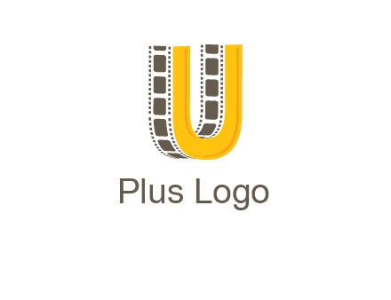 letter U incorporated with film reel logo