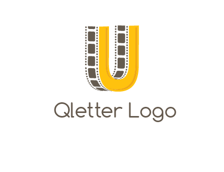 letter U incorporated with film reel logo