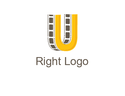 letter U incorporated with film reel logo