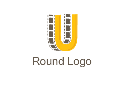 letter U incorporated with film reel logo