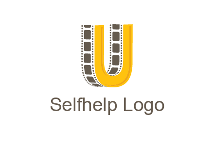 letter U incorporated with film reel logo