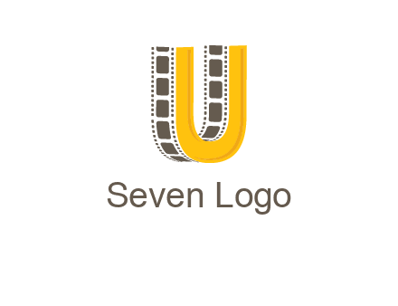 letter U incorporated with film reel logo