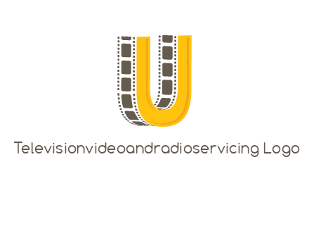 letter U incorporated with film reel logo