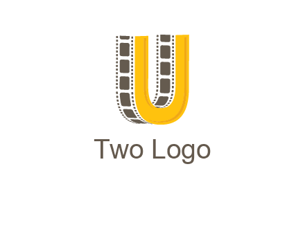 letter U incorporated with film reel logo