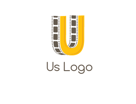 letter U incorporated with film reel logo