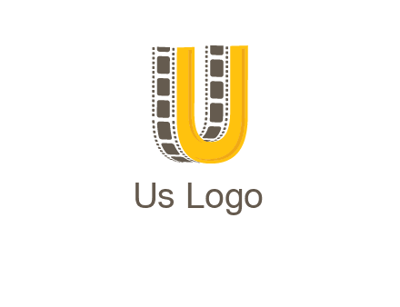 letter U incorporated with film reel logo