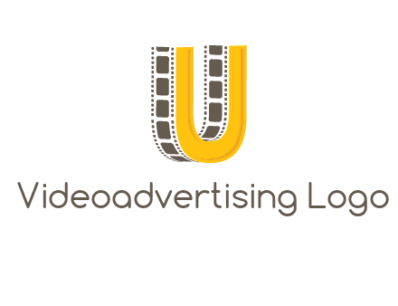 letter U incorporated with film reel logo