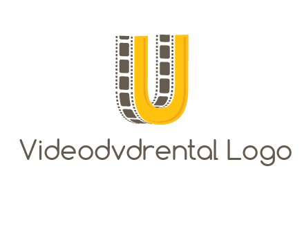 letter U incorporated with film reel logo