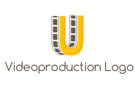 letter U incorporated with film reel logo