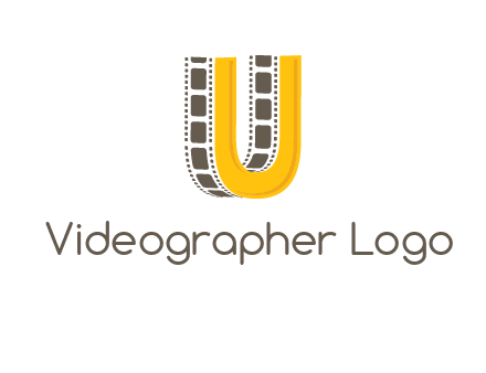 letter U incorporated with film reel logo