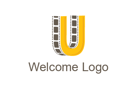 letter U incorporated with film reel logo