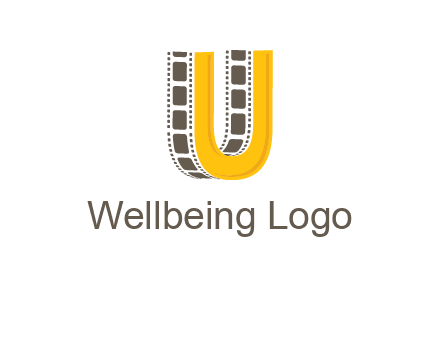 letter U incorporated with film reel logo
