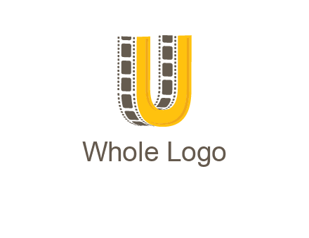 letter U incorporated with film reel logo