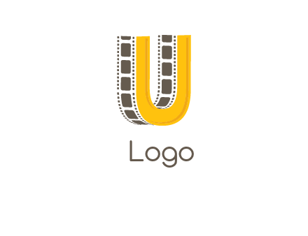 letter U incorporated with film reel logo