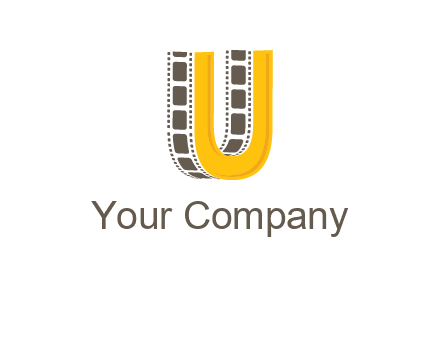 letter U incorporated with film reel logo