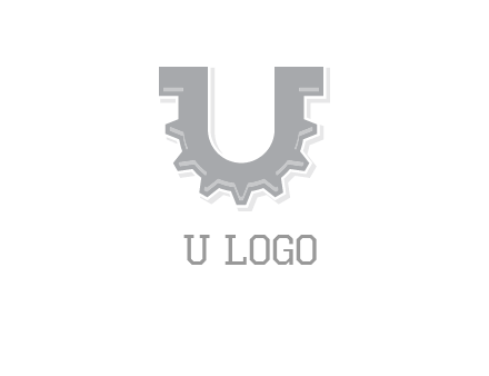 letter U made of gear logo