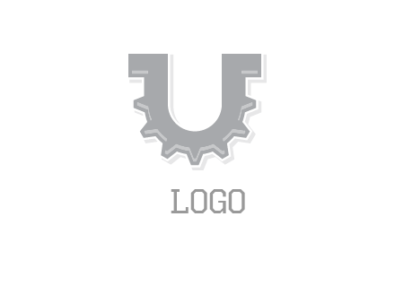 letter U made of gear logo
